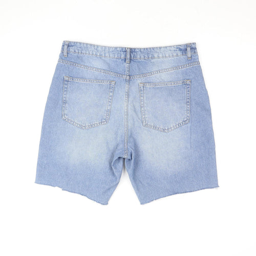 Denim 365 Women Blue Size 14 High Rise Mom Denim Shorts
