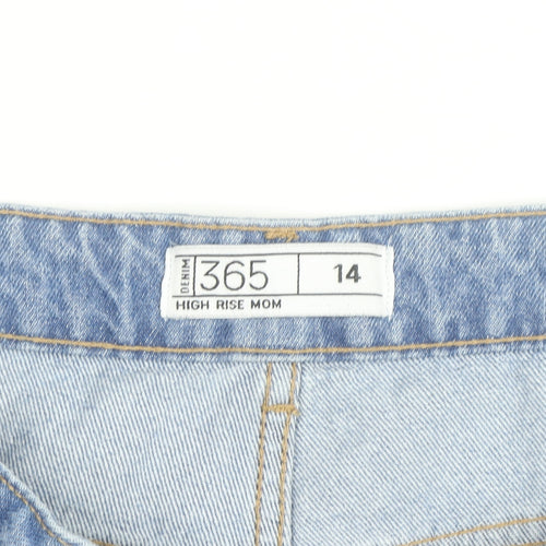 Denim 365 Women Blue Size 14 High Rise Mom Denim Shorts