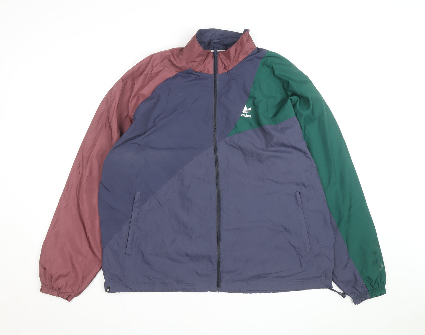 Adidas Mens Multicoloured L Windbreaker Jacket Retro Sporty Style