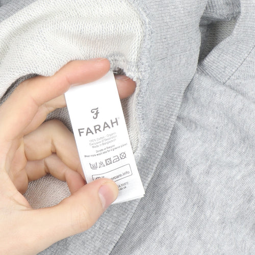 Farah Men's Grey Crew Neck Cotton Sweatshirt M Classic Fit