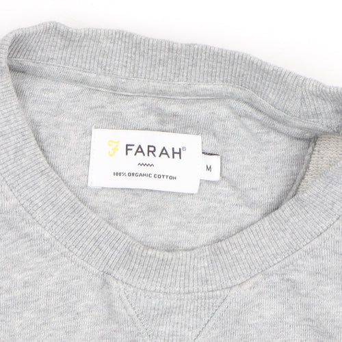 Farah Men's Grey Crew Neck Cotton Sweatshirt M Classic Fit