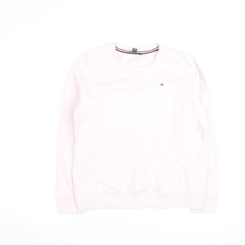 Tommy Hilfiger Women's Pink Crew Neck Long Sleeve Pullover Sweatshirt Size S
