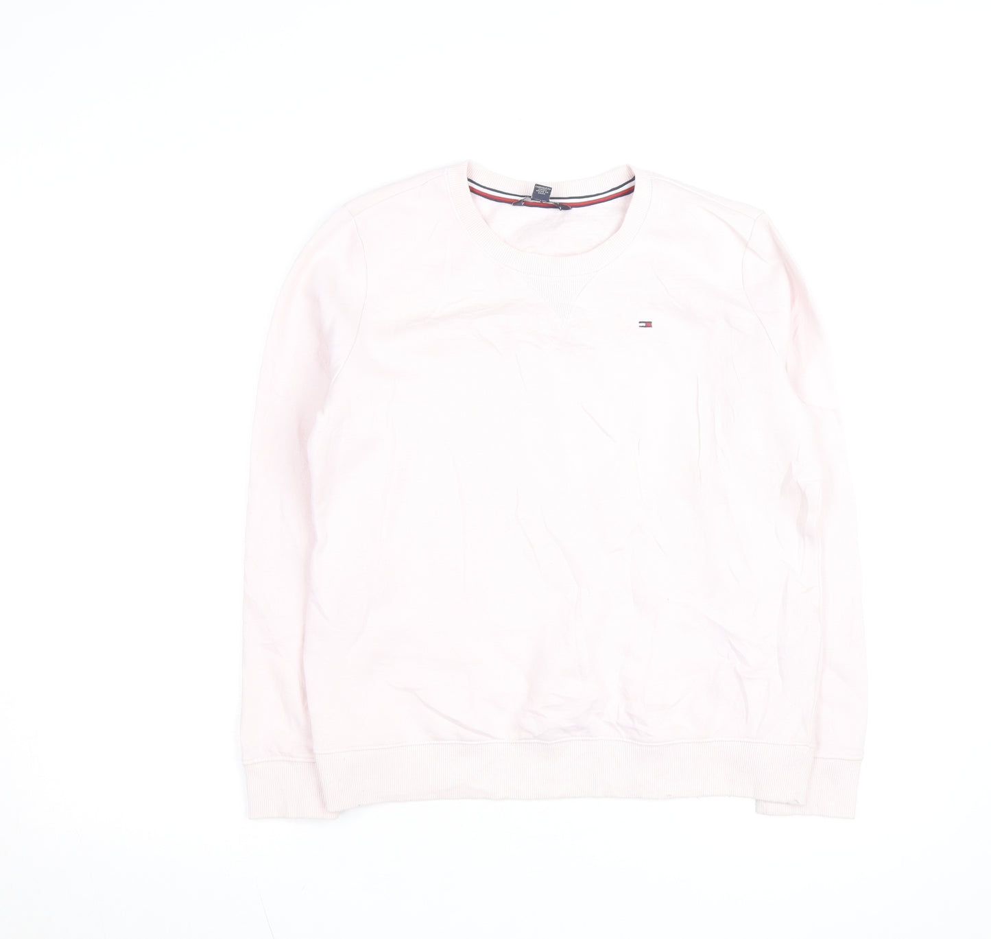 Tommy Hilfiger Women's Pink Crew Neck Long Sleeve Pullover Sweatshirt Size S