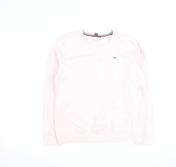 Tommy Hilfiger Women's Pink Crew Neck Long Sleeve Pullover Sweatshirt Size S