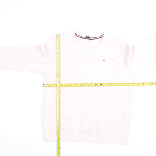 Tommy Hilfiger Women's Pink Crew Neck Long Sleeve Pullover Sweatshirt Size S