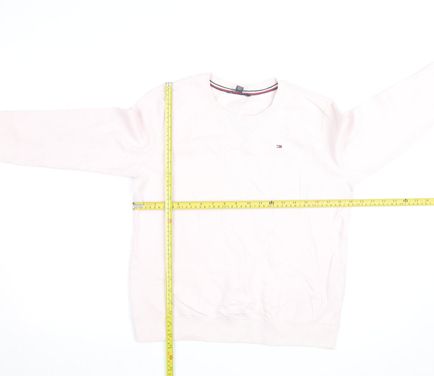Tommy Hilfiger Women's Pink Crew Neck Long Sleeve Pullover Sweatshirt Size S