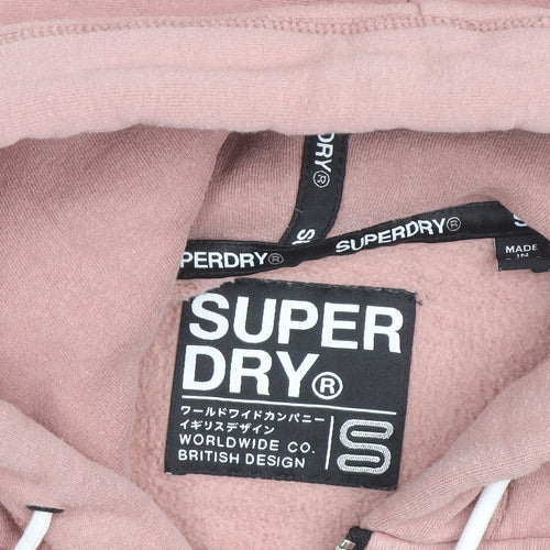 Superdry Womens Pink Full Zip Hoodie Size UK 8 Classic Fit