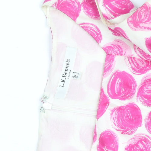 L.K. Bennett Women’s Pink Silk A-Line Sleeveless Dress Size 8