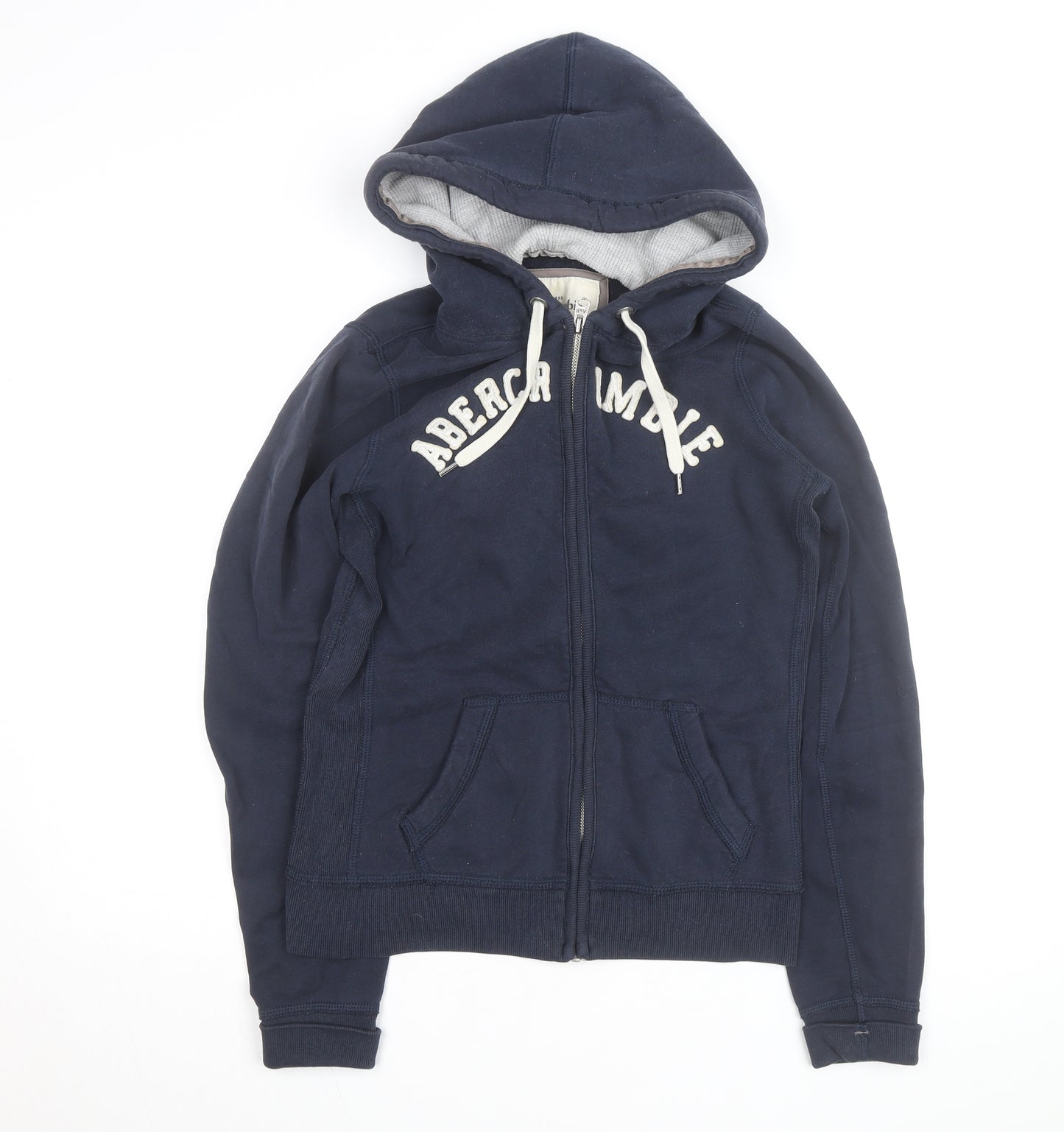 Abercrombie & Fitch Womens Navy Blue Full Zip Hoodie Size L Cotton Blend