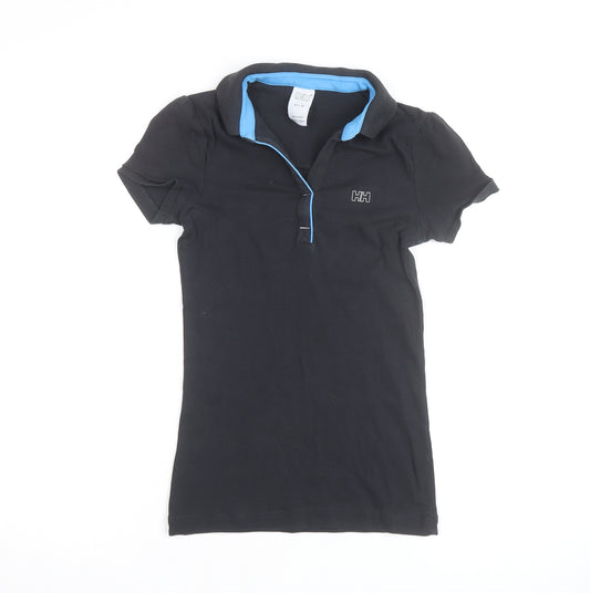 Helly Hansen Women's Black XS Polo Shirt Short Sleeve Cotton Stretch