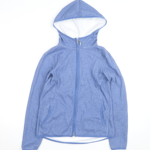Marks and Spencer Women's Blue Hooded Fleece Activewear Jacket UK 10