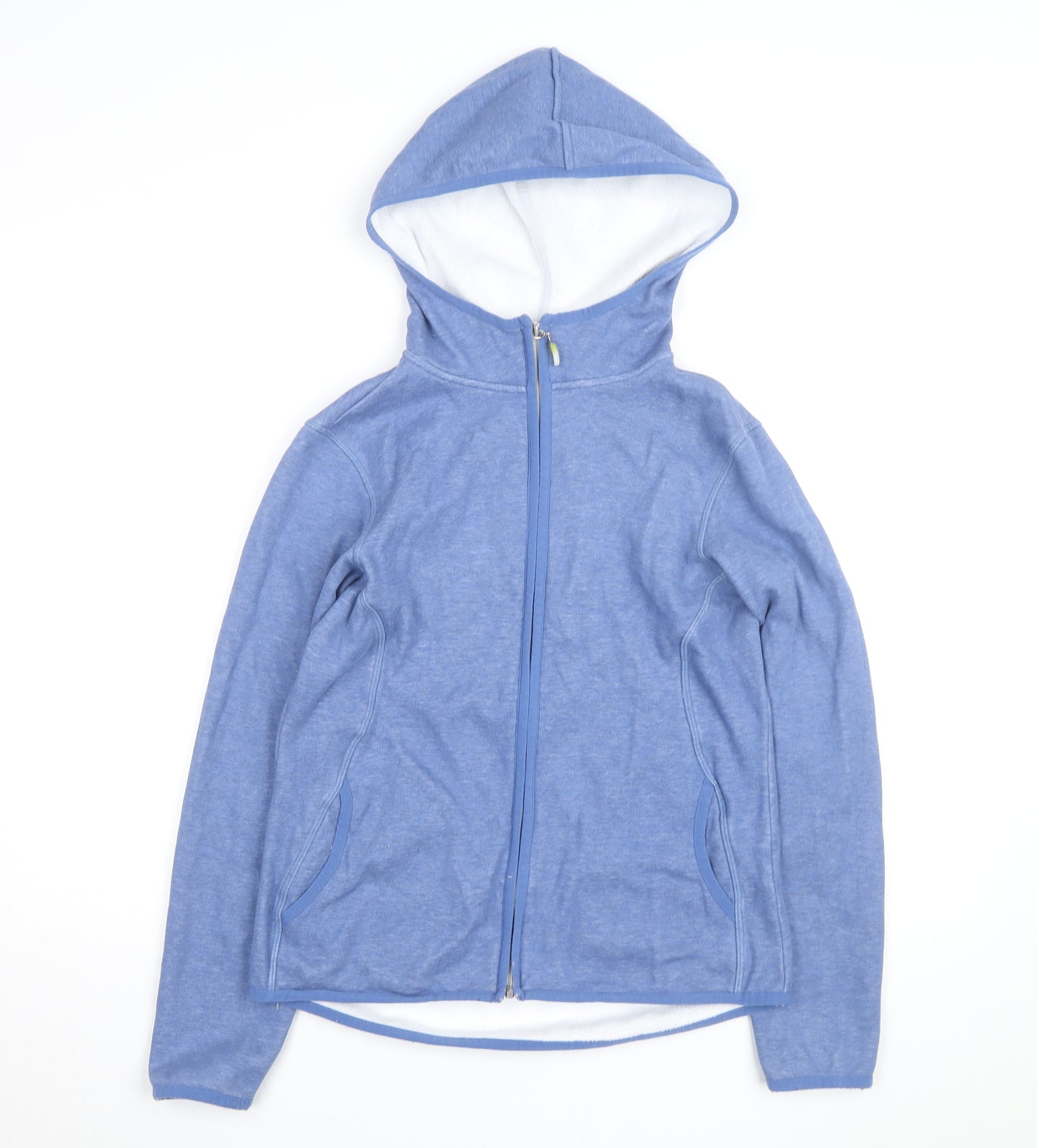 Marks and Spencer Women's Blue Hooded Fleece Activewear Jacket UK 10