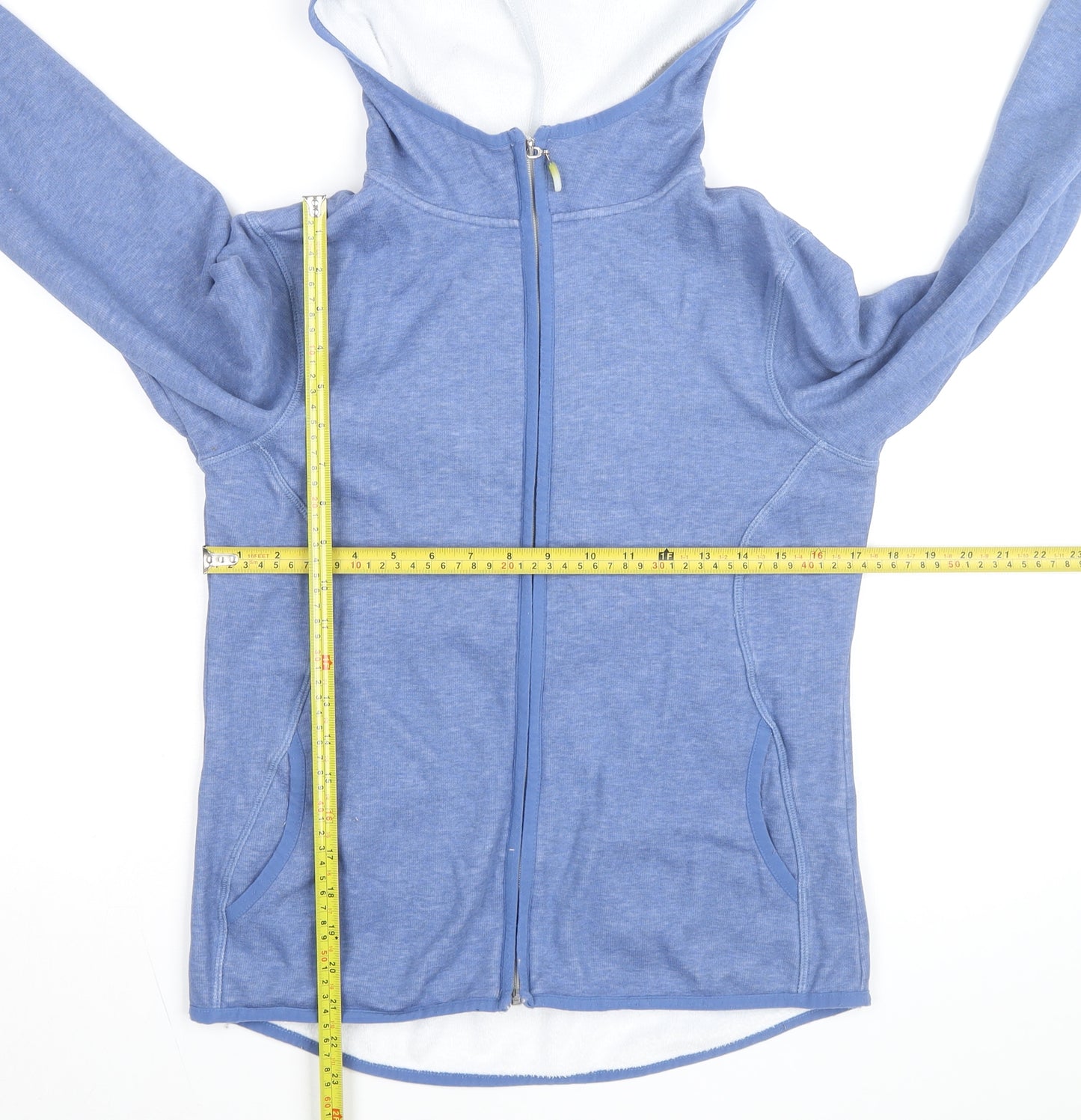 Marks and Spencer Women's Blue Hooded Fleece Activewear Jacket UK 10