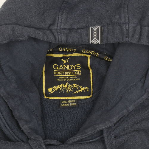 Gandys Navy Blue Womens Small Pullover Hoodie with Graphic Print