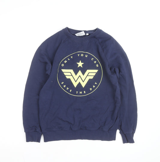Wonder Woman Unisex Blue XS Pullover Sweatshirt Graphic Logo