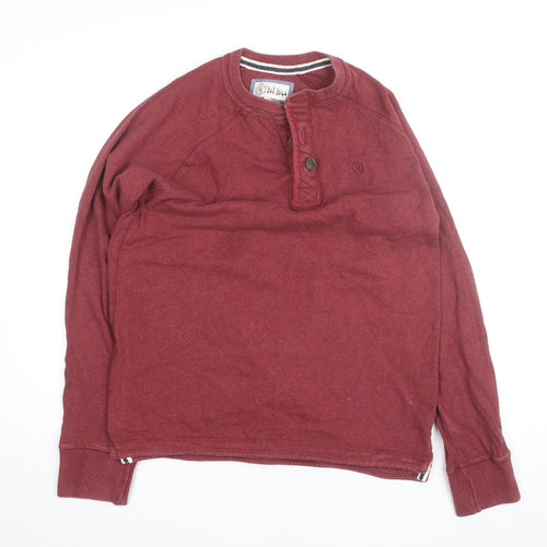 Fat Face Men's Red Long Sleeve Henley Cotton Top Size M