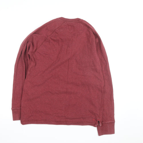 Fat Face Men's Red Long Sleeve Henley Cotton Top Size M