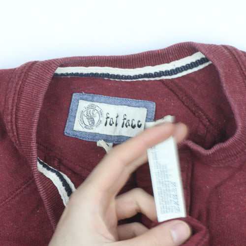 Fat Face Men's Red Long Sleeve Henley Cotton Top Size M