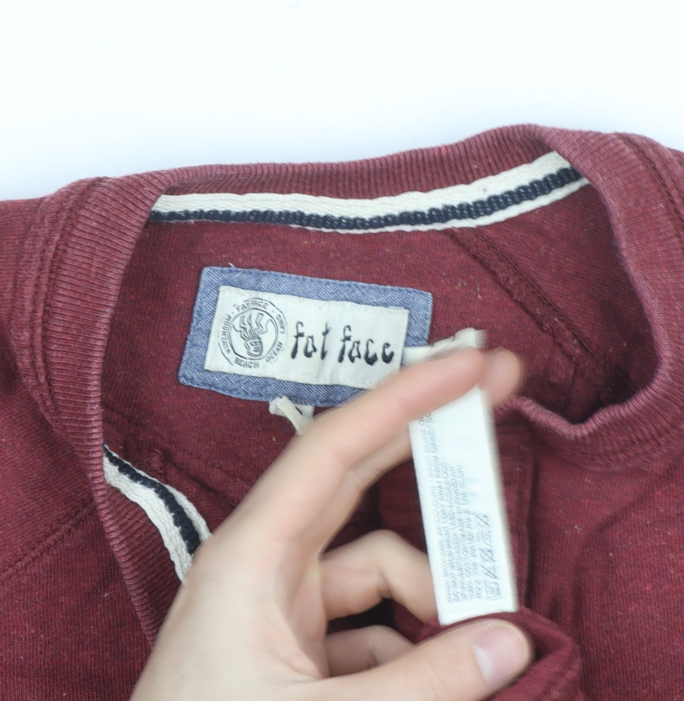 Fat Face Men's Red Long Sleeve Henley Cotton Top Size M