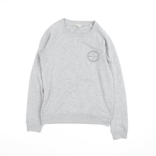 Jack Wills Grey Crew Neck Regular Fit Sweatshirt XS Unisex