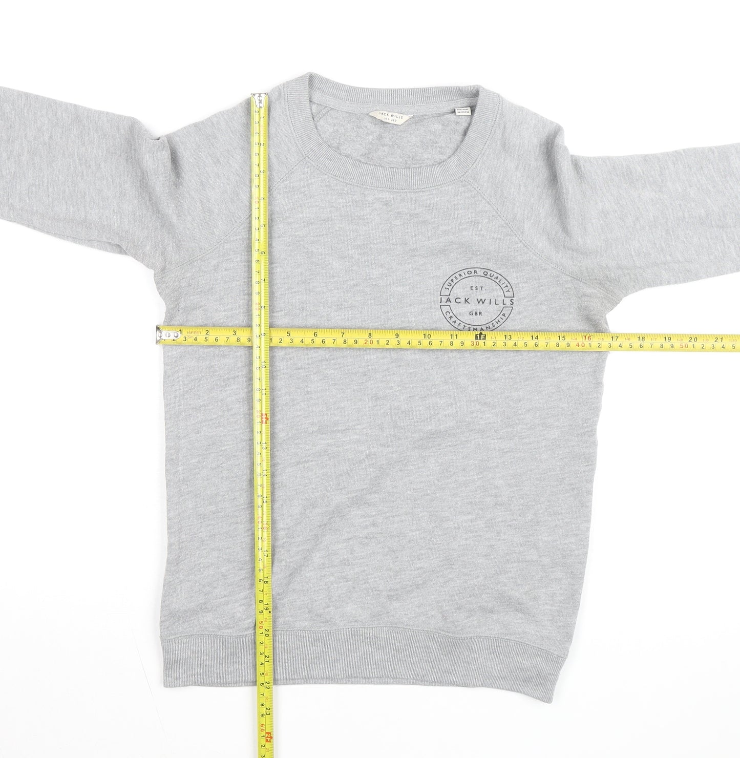 Jack Wills Grey Crew Neck Regular Fit Sweatshirt XS Unisex