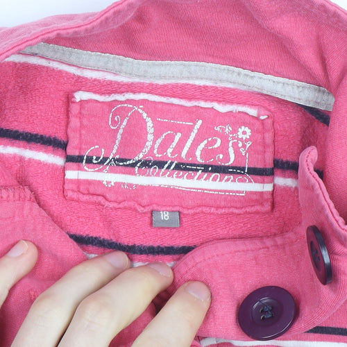 Dales Collection Women's Pink Striped Long Sleeve Button-Up Size 18
