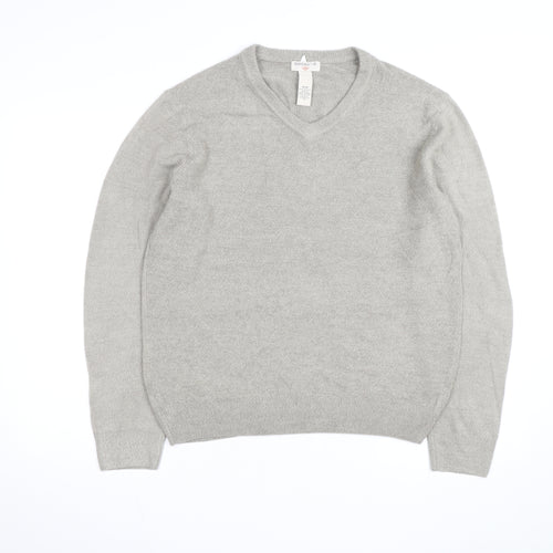 Dockers Men Grey V-Neck Acrylic Pullover Jumper M