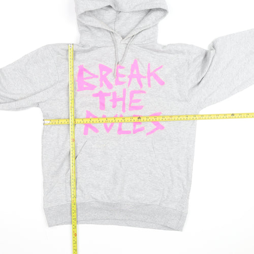 Topshop Women Grey 'Break The Rules' Pullover Hoodie Size S/M