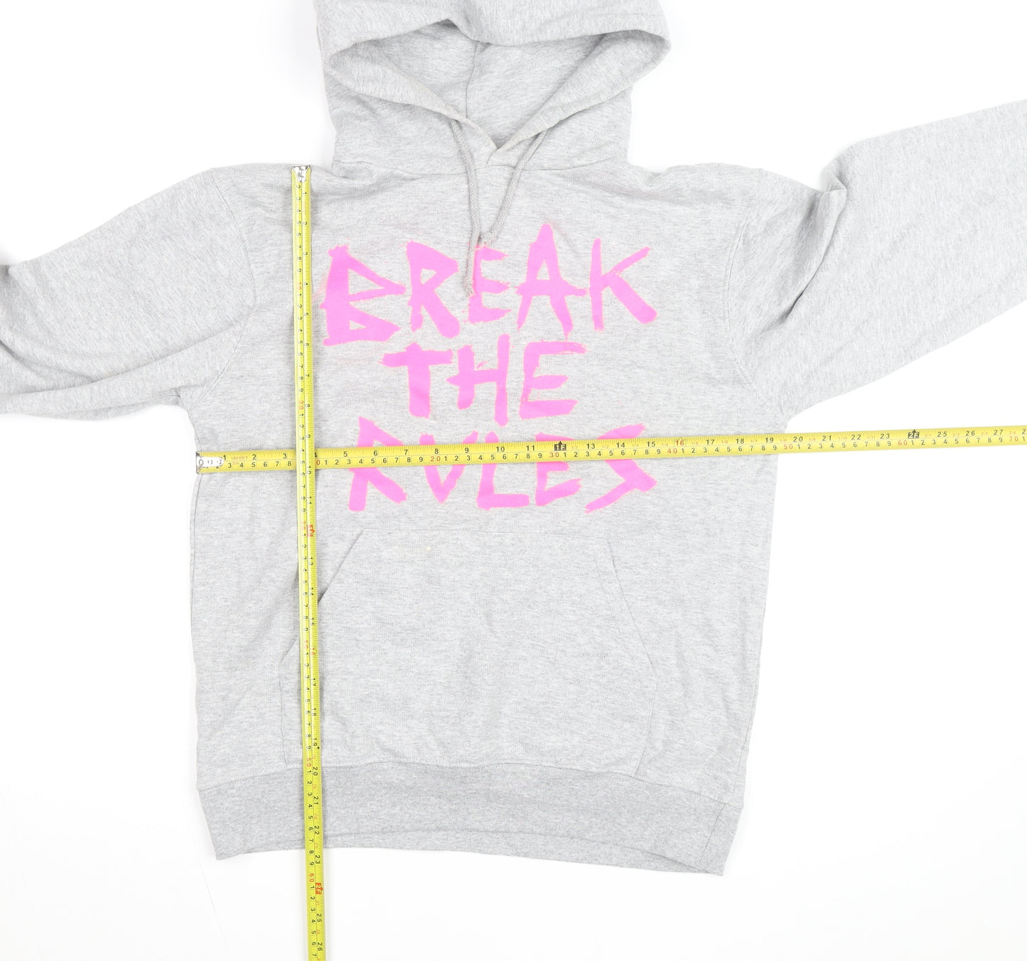 Topshop Women Grey 'Break The Rules' Pullover Hoodie Size S/M