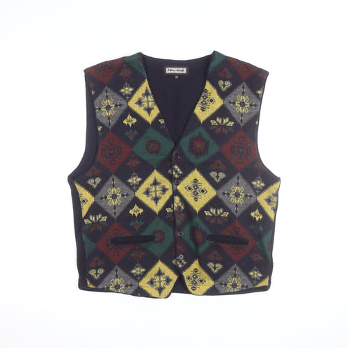 Henry Morely Men's Multicoloured Wool Knit Aztec Vest M