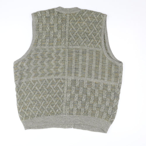 Steffner Country Men's Grey Wool Cable Knit Vest XL