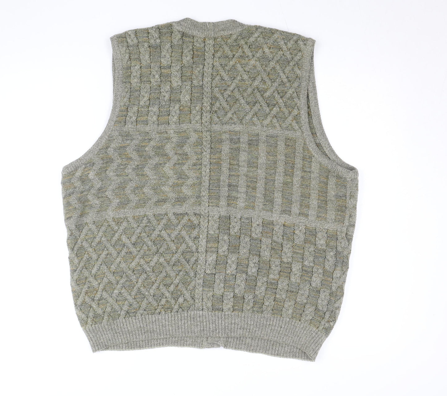 Steffner Country Men's Grey Wool Cable Knit Vest XL