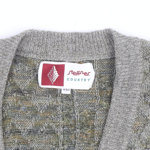 Steffner Country Men's Grey Wool Cable Knit Vest XL