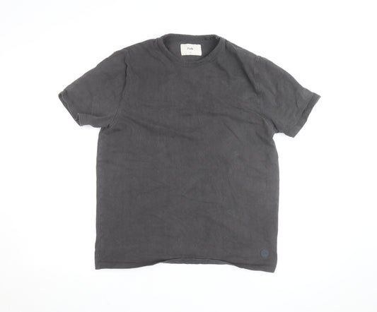 Folk Men's Black Crew Neck Cotton T-Shirt Size M Classic Fit