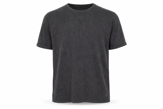Front view of Folk Men's Black Crew Neck Cotton T-Shirt, size M, Classic Fit