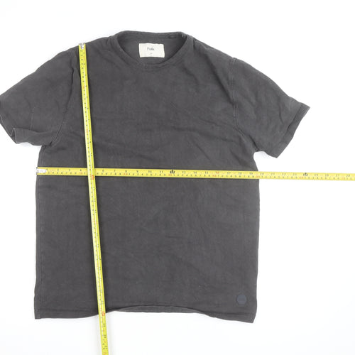 Folk Men's Black Crew Neck Cotton T-Shirt Size M Classic Fit