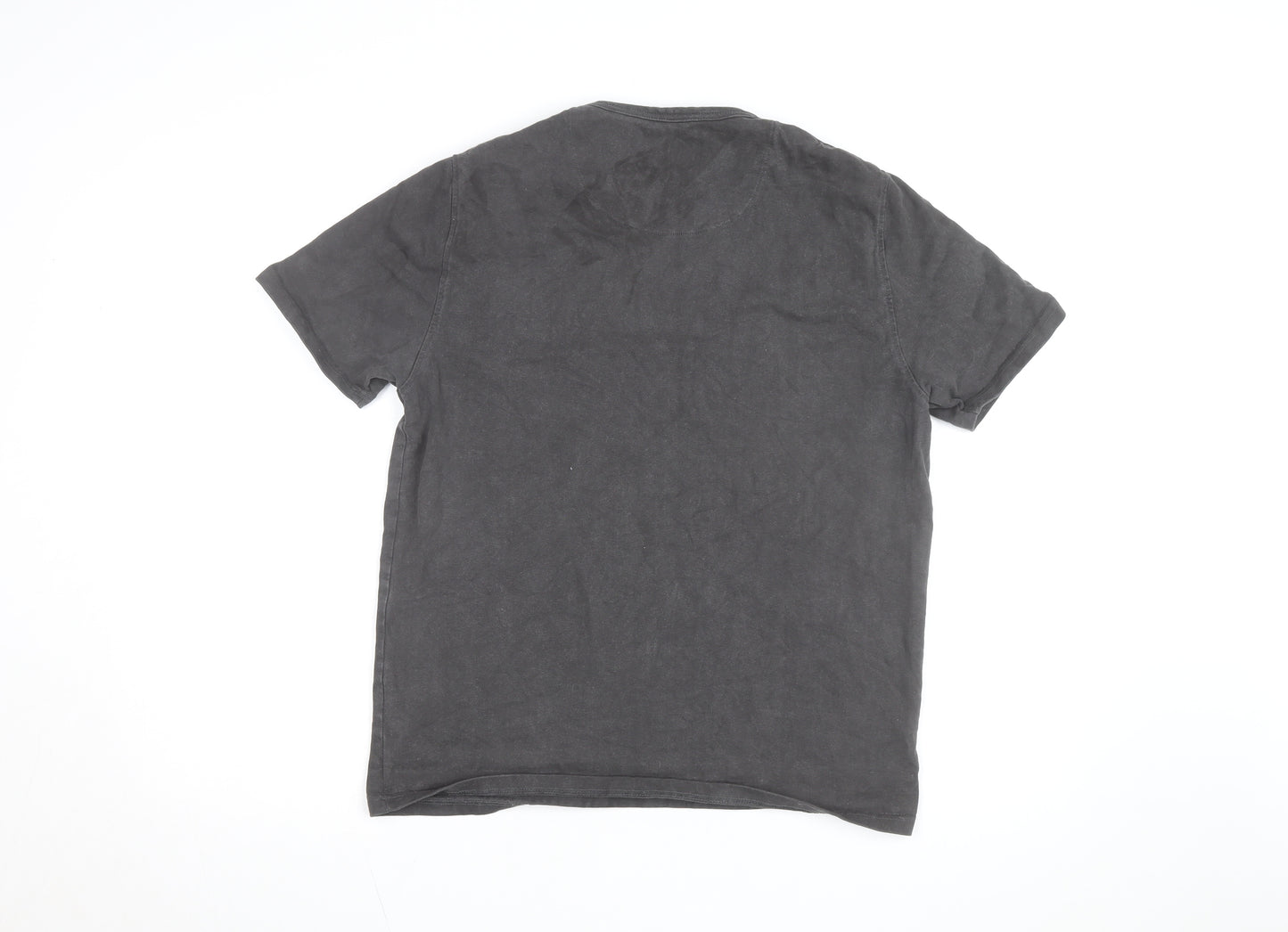 Folk Men's Black Crew Neck Cotton T-Shirt Size M Classic Fit