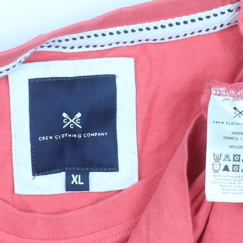 Crew Clothing Company Men's Coral XL Cotton Crew Neck T-Shirt