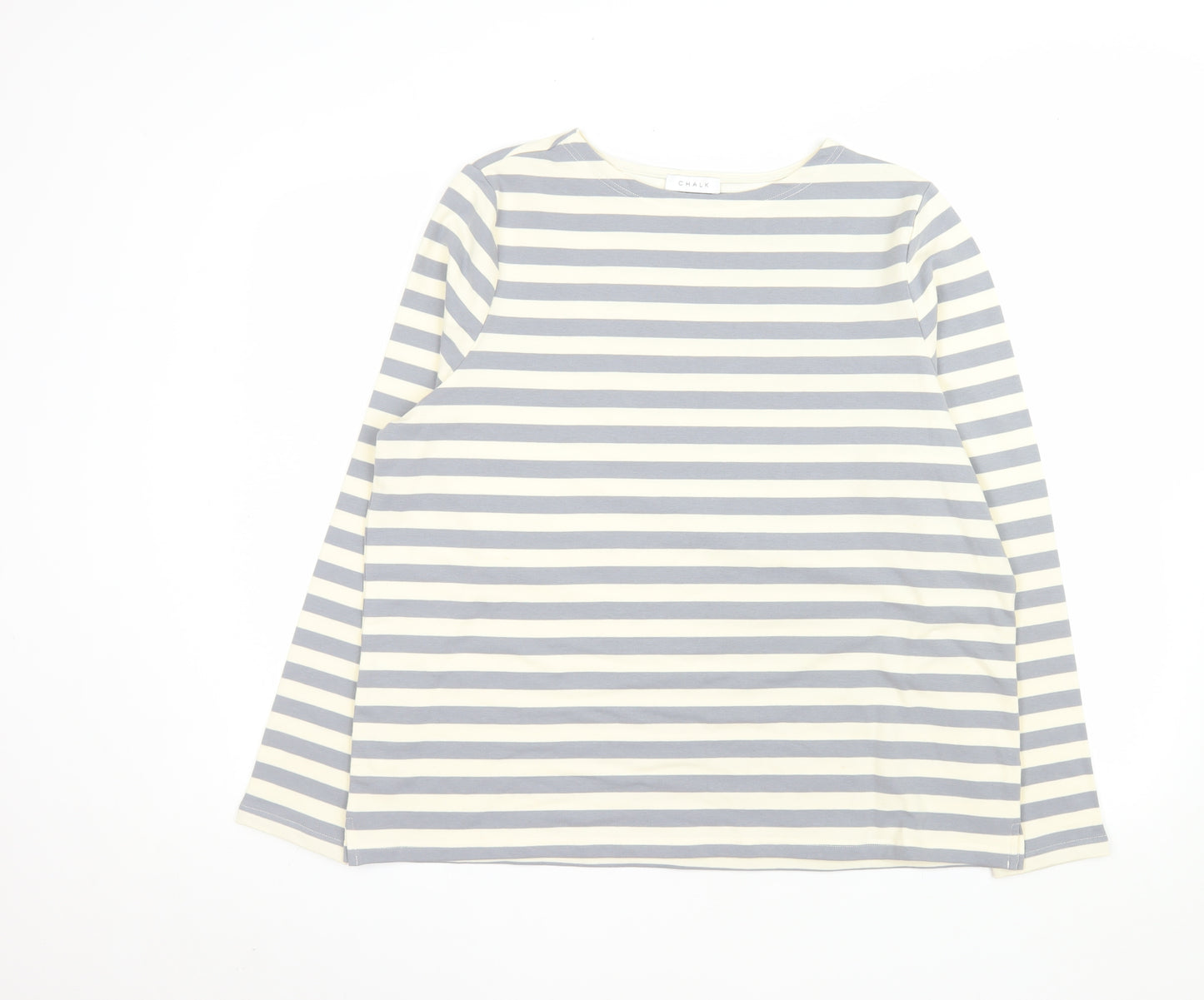 Chalk Women's Multicoloured Striped Long Sleeve Cotton T-Shirt One Size