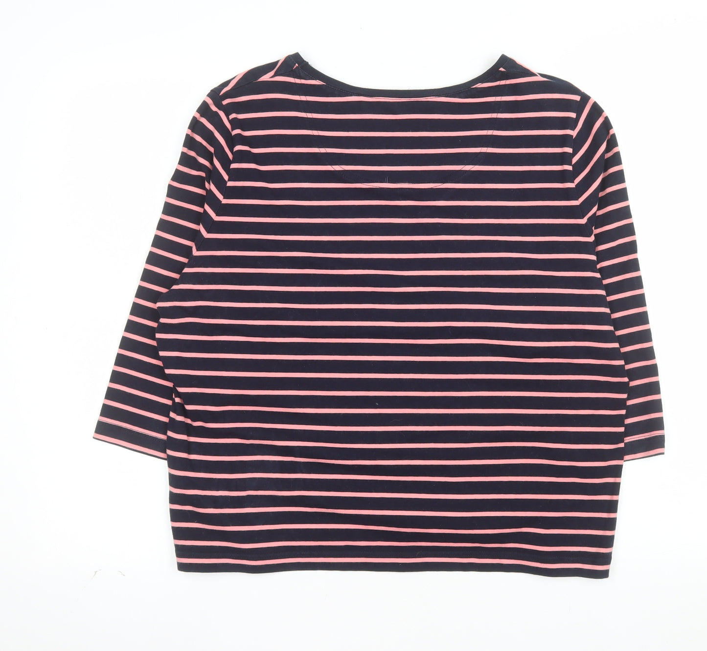 Dash Women's Multicoloured Striped 3/4 Sleeve Cotton T-Shirt Size 20