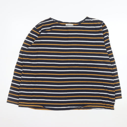 Seasalt Women Blue Striped Sailor Shirt Size 24 Cotton Long Sleeve