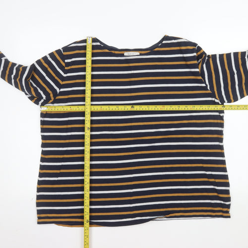 Seasalt Women Blue Striped Sailor Shirt Size 24 Cotton Long Sleeve