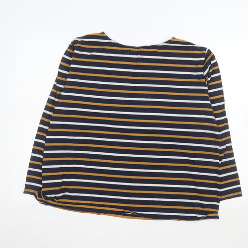 Seasalt Women Blue Striped Sailor Shirt Size 24 Cotton Long Sleeve