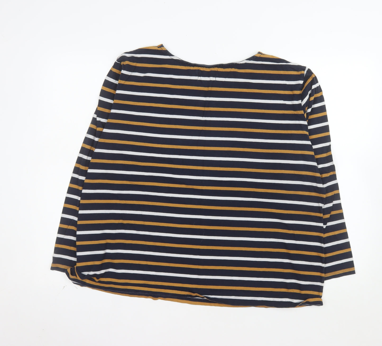 Seasalt Women Blue Striped Sailor Shirt Size 24 Cotton Long Sleeve