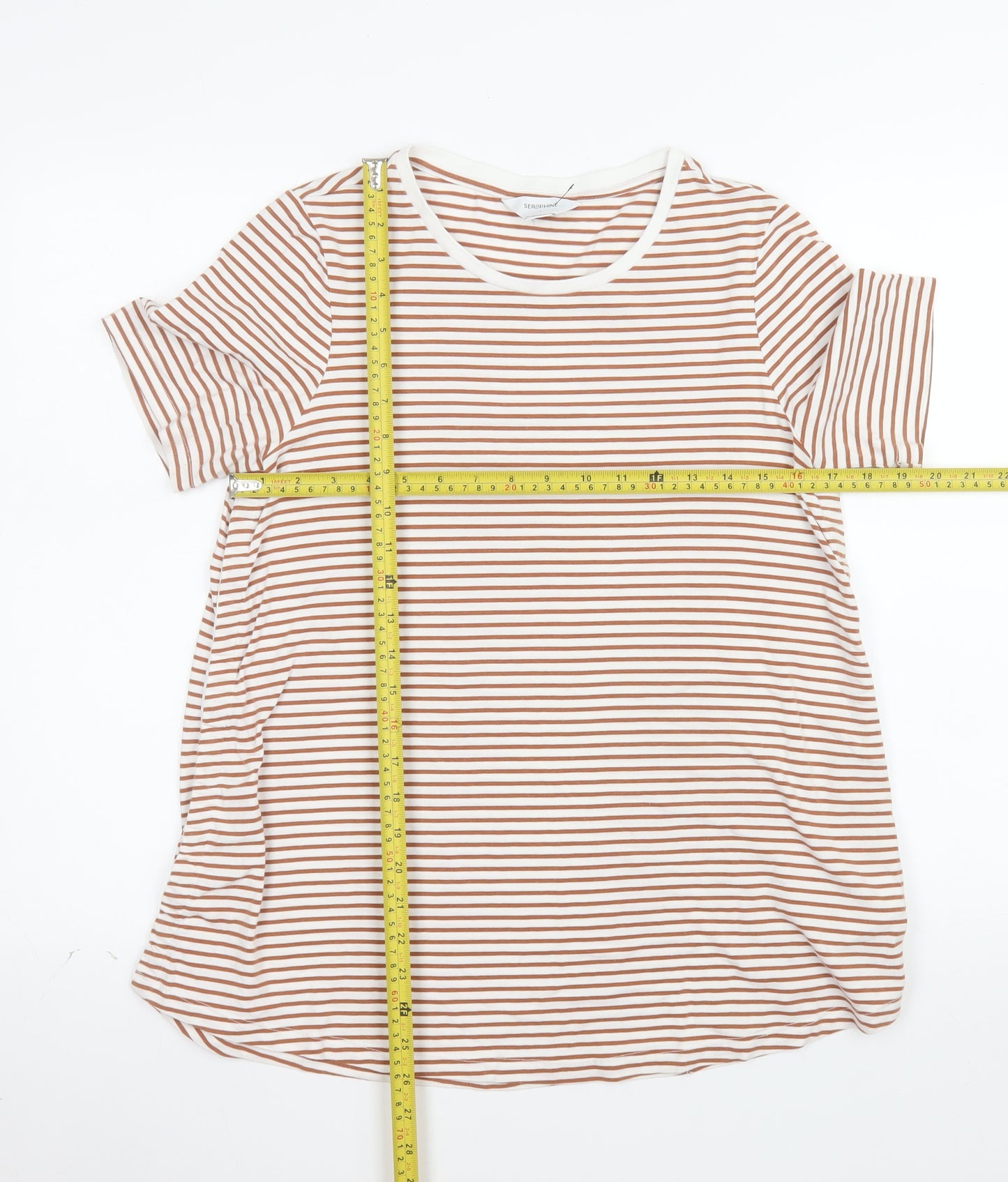 Seraphine Women's Brown Striped Maternity T-Shirt Size S