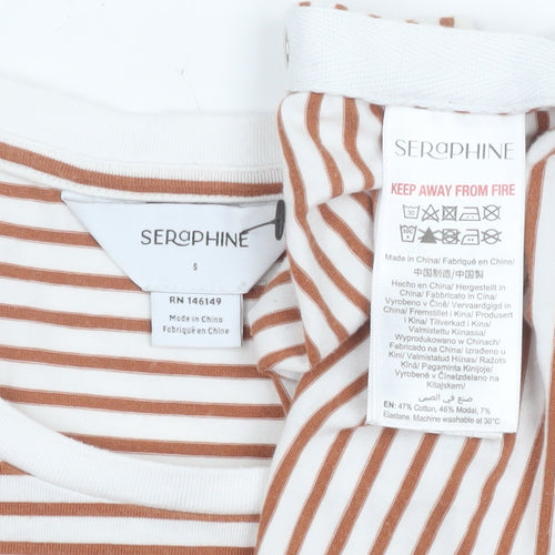 Seraphine Women's Brown Striped Maternity T-Shirt Size S