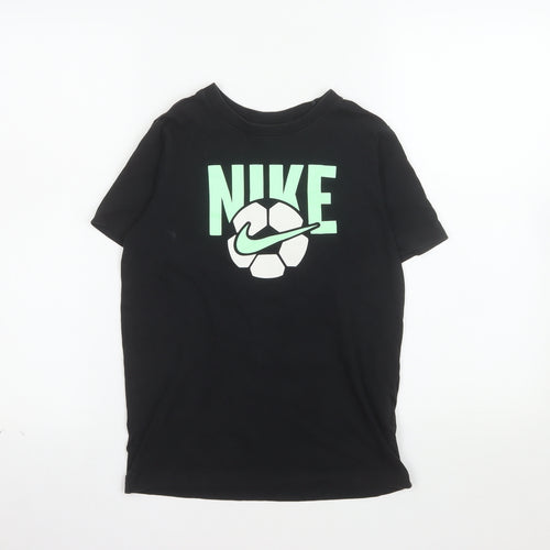Nike Boys Black Short Sleeve Crew Neck Football Graphic T-Shirt 10-12 Years