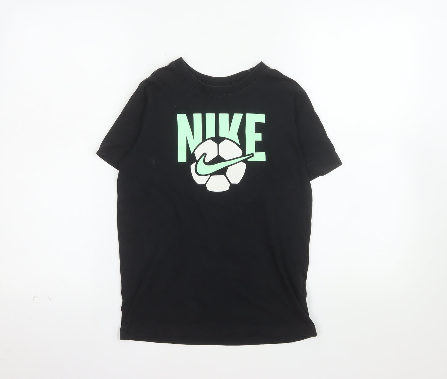 Nike Boys Black Short Sleeve Crew Neck Football Graphic T-Shirt 10-12 Years
