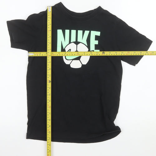 Nike Boys Black Short Sleeve Crew Neck Football Graphic T-Shirt 10-12 Years