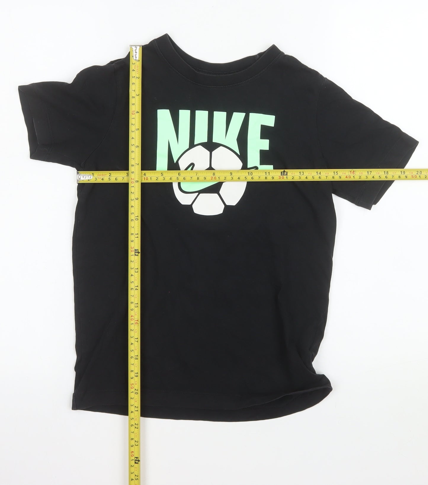 Nike Boys Black Short Sleeve Crew Neck Football Graphic T-Shirt 10-12 Years